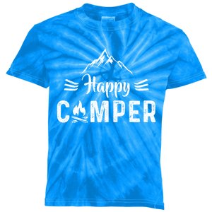 Happy Camper Gift For Camping Lovers Great Gift Kids Tie-Dye T-Shirt