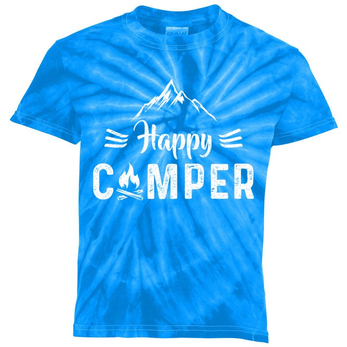 Happy Camper Gift For Camping Lovers Great Gift Kids Tie-Dye T-Shirt