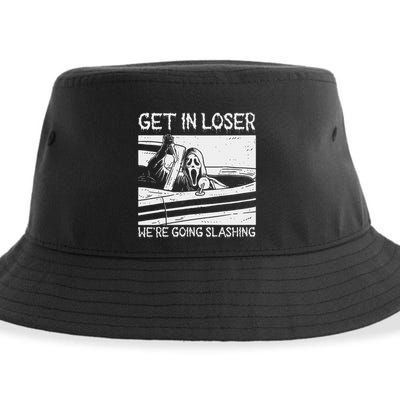 Horror Characters Get In Loser Were Going Slashing Sustainable Bucket Hat