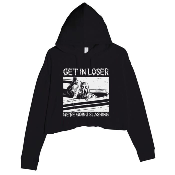 Horror Characters Get In Loser Were Going Slashing Crop Fleece Hoodie