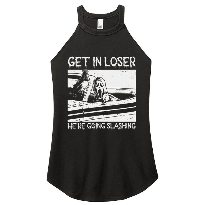 Horror Characters Get In Loser Were Going Slashing Women's Perfect Tri Rocker Tank