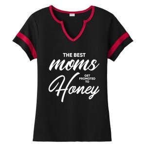 Honey Cute Gift: The Best Moms Get Promoted To Funny Gift Ladies Halftime Notch Neck Tee