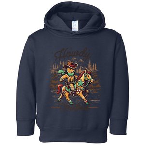 Howdy Christmas Gingerbread Man Cowboy Ride Horse Western Toddler Hoodie