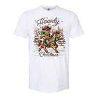 Howdy Christmas Gingerbread Man Cowboy Ride Horse Western Softstyle CVC T-Shirt