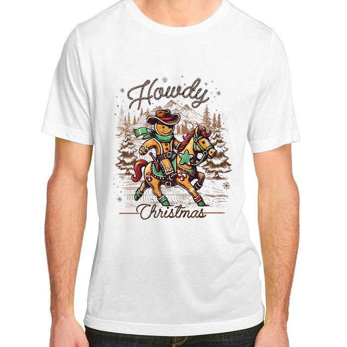 Howdy Christmas Gingerbread Man Cowboy Ride Horse Western Adult ChromaSoft Performance T-Shirt