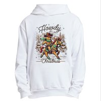 Howdy Christmas Gingerbread Man Cowboy Ride Horse Western Urban Pullover Hoodie