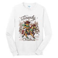 Howdy Christmas Gingerbread Man Cowboy Ride Horse Western Tall Long Sleeve T-Shirt