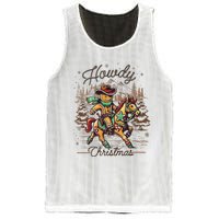 Howdy Christmas Gingerbread Man Cowboy Ride Horse Western Mesh Reversible Basketball Jersey Tank