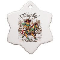 Howdy Christmas Gingerbread Man Cowboy Ride Horse Western Ceramic Star Ornament