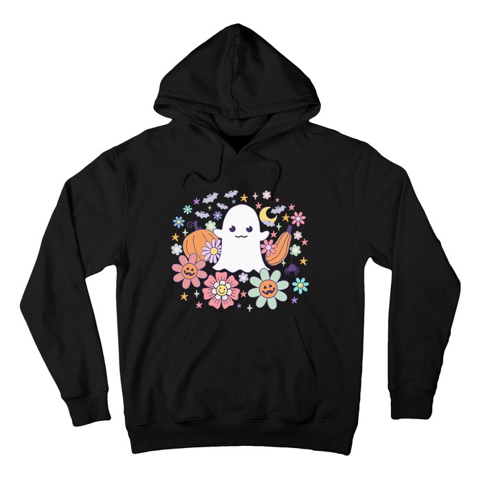 Halloween Cute Ghost Jack O Lantern Pumpkin Spider Bats Moon Hoodie