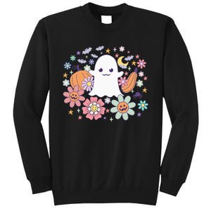 Halloween Cute Ghost Jack O Lantern Pumpkin Spider Bats Moon Sweatshirt