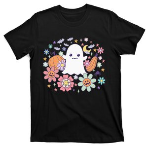 Halloween Cute Ghost Jack O Lantern Pumpkin Spider Bats Moon T-Shirt