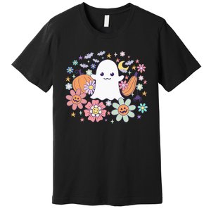 Halloween Cute Ghost Jack O Lantern Pumpkin Spider Bats Moon Premium T-Shirt