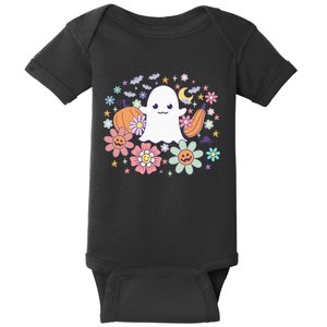 Halloween Cute Ghost Jack O Lantern Pumpkin Spider Bats Moon Baby Bodysuit