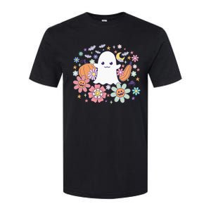 Halloween Cute Ghost Jack O Lantern Pumpkin Spider Bats Moon Softstyle CVC T-Shirt