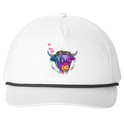 Highland Cow Gifts  Just a Who Loves Highland Cows Snapback Five-Panel Rope Hat