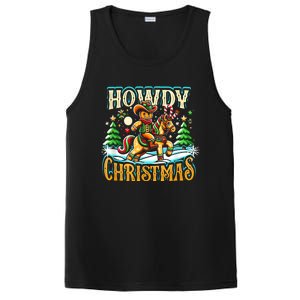 Howdy Christmas Gingerbread Man Cowboy Ride Horse Western PosiCharge Competitor Tank