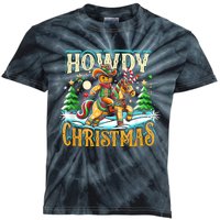 Howdy Christmas Gingerbread Man Cowboy Ride Horse Western Kids Tie-Dye T-Shirt