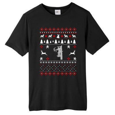 Hunter Christmas Gift Deer Hunting Ugly Christmas Tall Fusion ChromaSoft Performance T-Shirt