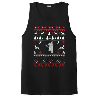 Hunter Christmas Gift Deer Hunting Ugly Christmas PosiCharge Competitor Tank