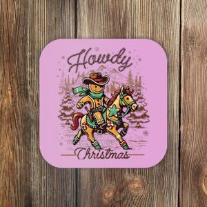 Howdy Christmas Gingerbread Man Cowboy Ride Horse Western Coaster