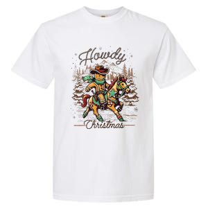 Howdy Christmas Gingerbread Man Cowboy Ride Horse Western Garment-Dyed Heavyweight T-Shirt