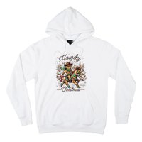 Howdy Christmas Gingerbread Man Cowboy Ride Horse Western Hoodie