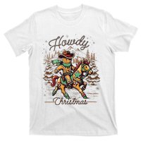 Howdy Christmas Gingerbread Man Cowboy Ride Horse Western T-Shirt