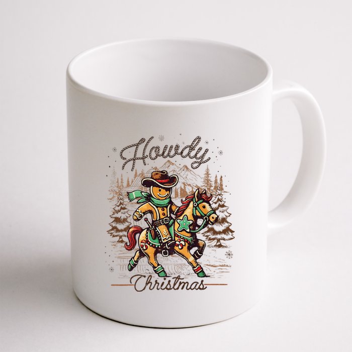 Howdy Christmas Gingerbread Man Cowboy Ride Horse Western Coffee Mug