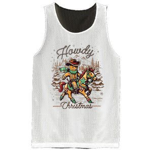 Howdy Christmas Gingerbread Man Cowboy Ride Horse Western Mesh Reversible Basketball Jersey Tank