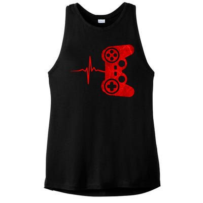 Heartbeat Controller Gamer Ladies PosiCharge Tri-Blend Wicking Tank