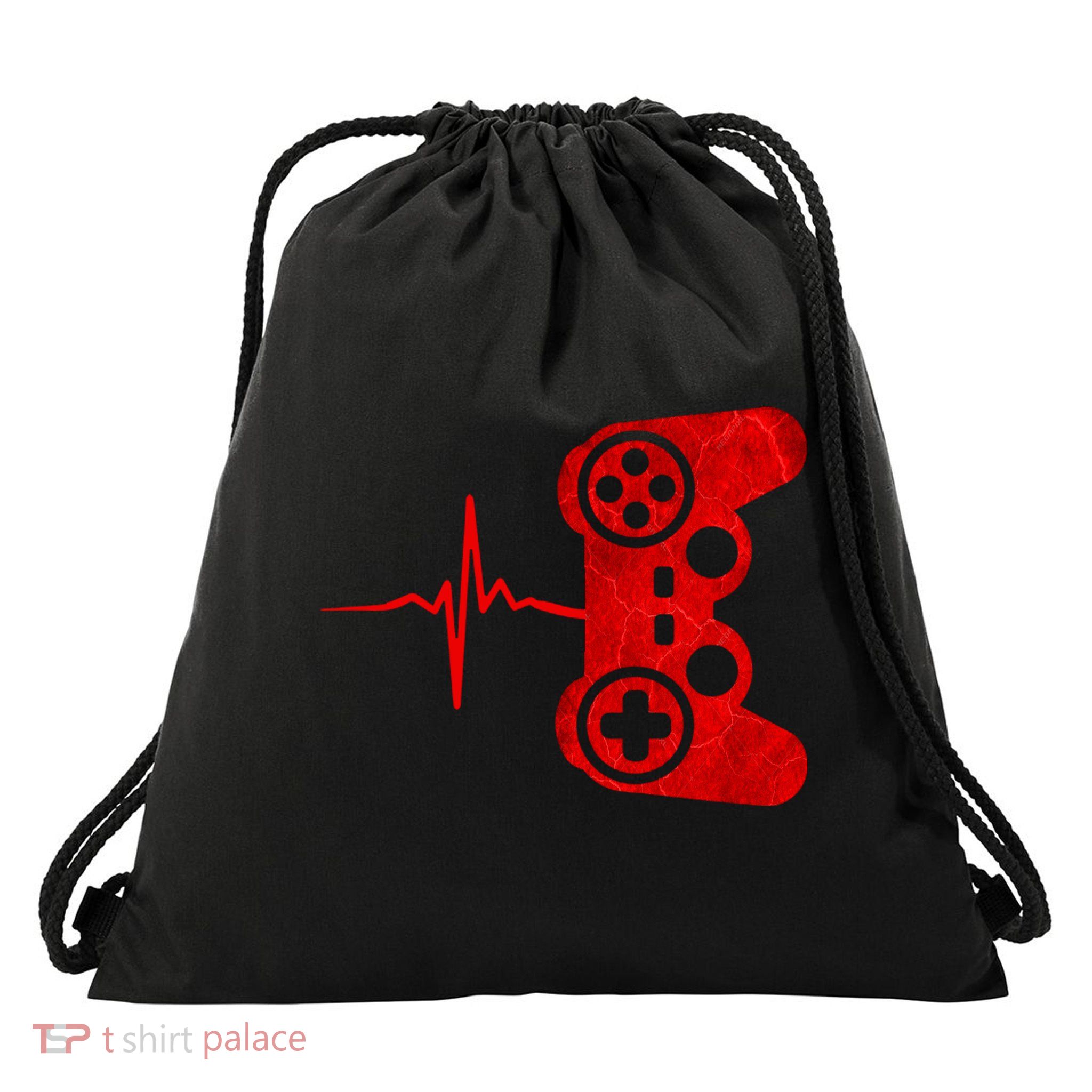 Heartbeat Controller Gamer Drawstring Bag