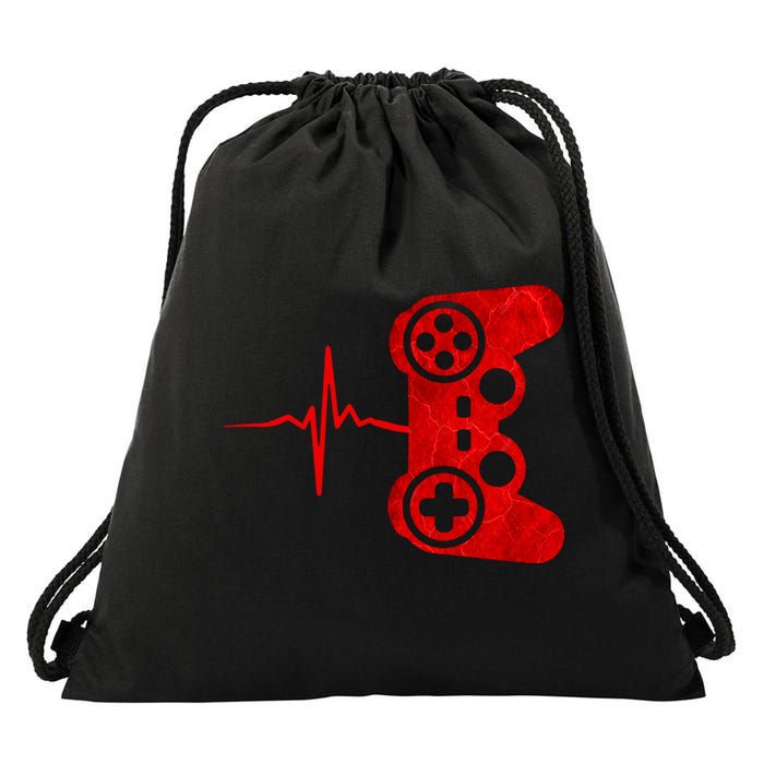 Heartbeat Controller Gamer Drawstring Bag