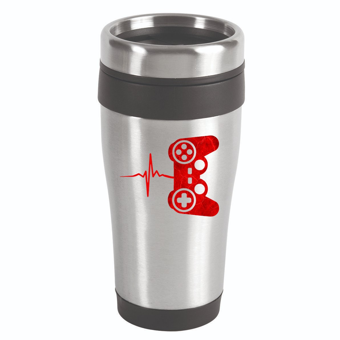 Heartbeat Controller Gamer 16oz Travel Tumbler