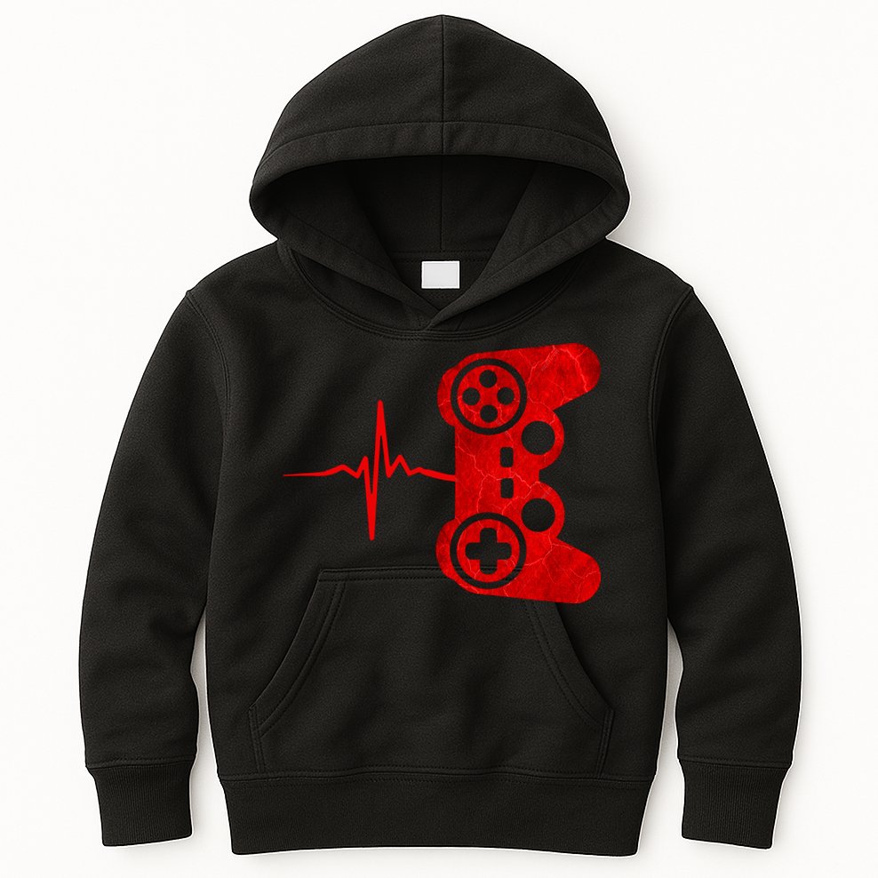 Heartbeat Controller Gamer Kids Hoodie