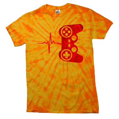 Heartbeat Controller Gamer Tie-Dye T-Shirt