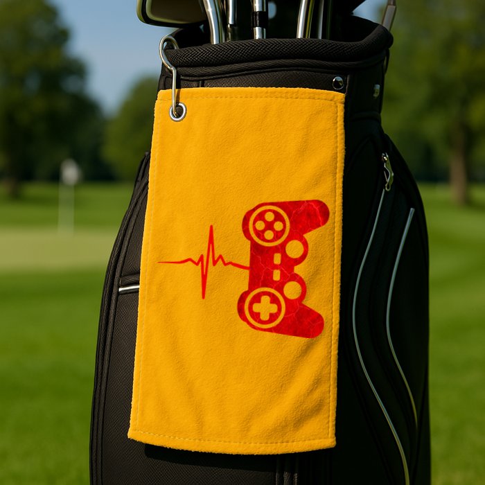 Heartbeat Controller Gamer Golf Towel