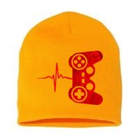 Heartbeat Controller Gamer Short Acrylic Beanie