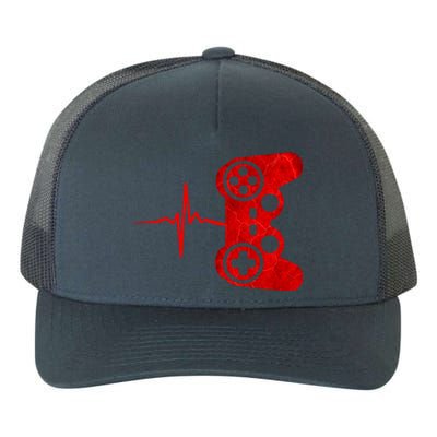 Heartbeat Controller Gamer Yupoong Adult 5-Panel Trucker Hat