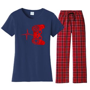 Heartbeat Controller Gamer Women's Flannel Pajama Set