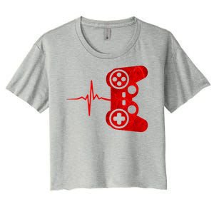 Heartbeat Controller Gamer Women's Crop Top Tee