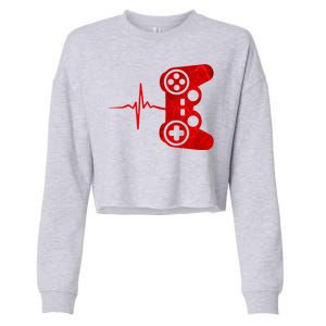 Heartbeat Controller Gamer Cropped Pullover Crew