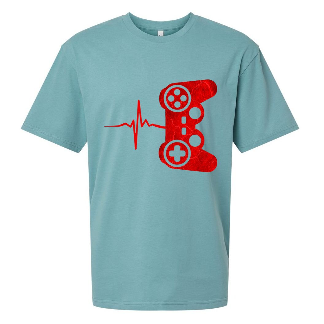 Heartbeat Controller Gamer Sueded Cloud Jersey T-Shirt