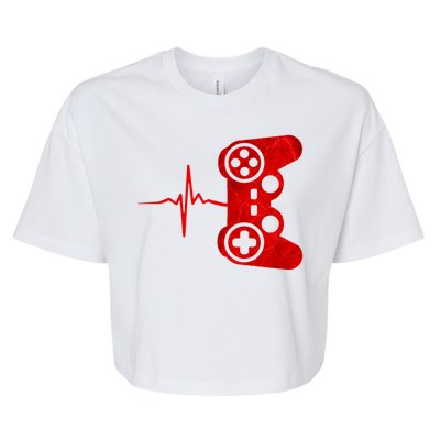 Heartbeat Controller Gamer Bella+Canvas Jersey Crop Tee