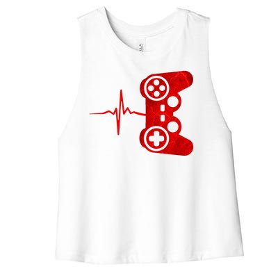 Heartbeat Controller Gamer Women's Racerback Cropped Tank