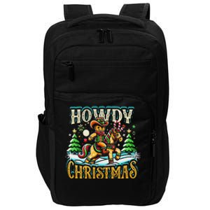 Howdy Christmas Gingerbread Man Cowboy Ride Horse Western Impact Tech Backpack