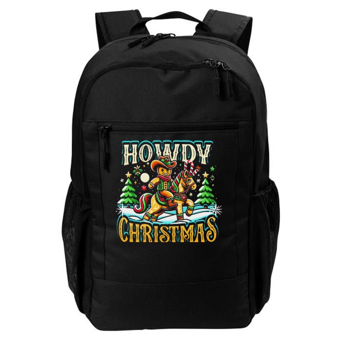 Howdy Christmas Gingerbread Man Cowboy Ride Horse Western Daily Commute Backpack