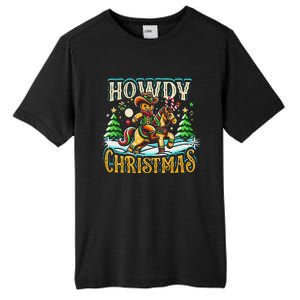 Howdy Christmas Gingerbread Man Cowboy Ride Horse Western Tall Fusion ChromaSoft Performance T-Shirt