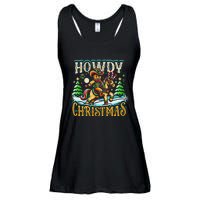 Howdy Christmas Gingerbread Man Cowboy Ride Horse Western Ladies Essential Flowy Tank