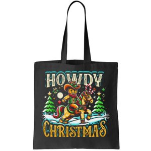 Howdy Christmas Gingerbread Man Cowboy Ride Horse Western Tote Bag